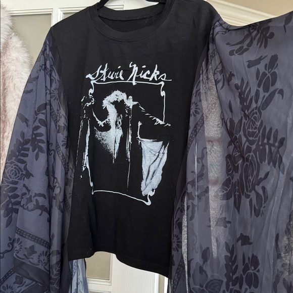 Black Handcrafted Stevie Nicks Festival T-Shirt. NEW! - Picture 2 of 7